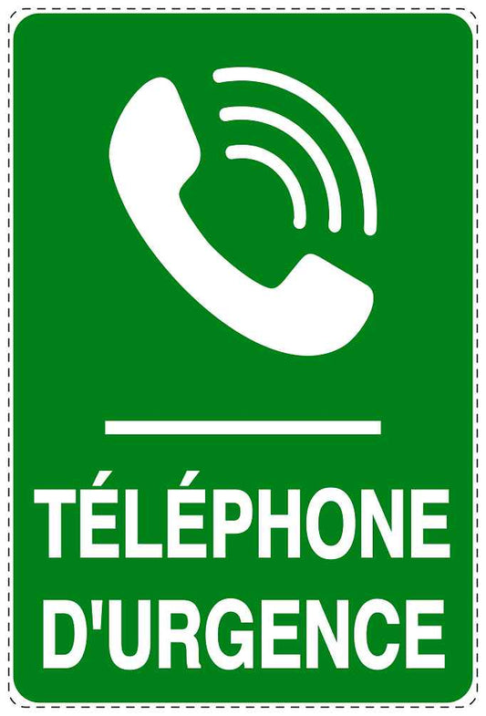 Autocollant d'urgence "TÉLÉPHONE D'URGENCE" 10-40 cm F-SIE-4090-54
