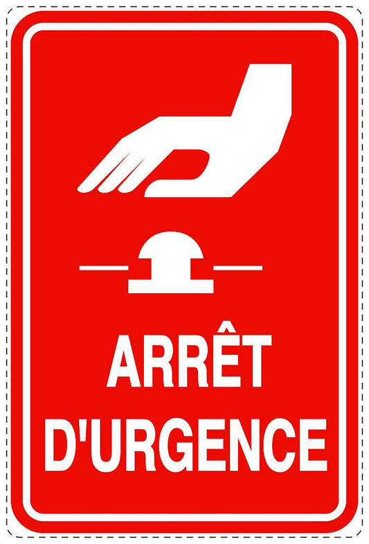 Autocollant d'urgence "ARRÊT D'URGENCE/" 10-40 cm F-SIE-4100-14