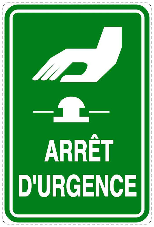 Autocollant d'urgence "ARRÊT D'URGENCE/" 10-40 cm F-SIE-4100-54