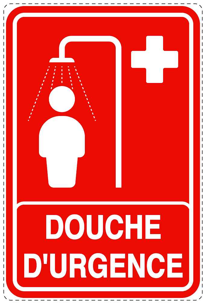 Autocollant d'urgence "DOUCHE D'URGENCE" 10-40 cm F-SIE-4110-14