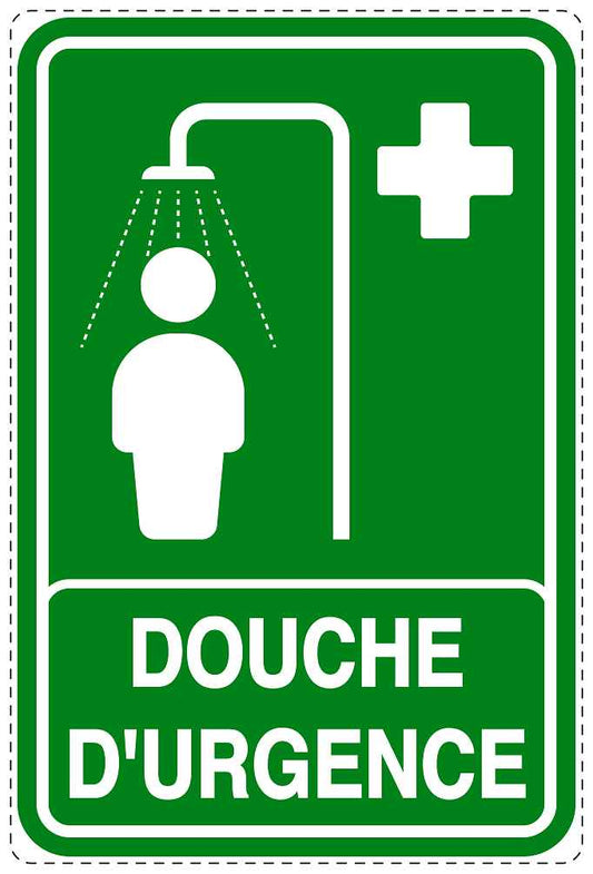 Autocollant d'urgence "DOUCHE D'URGENCE" 10-40 cm F-SIE-4110-54