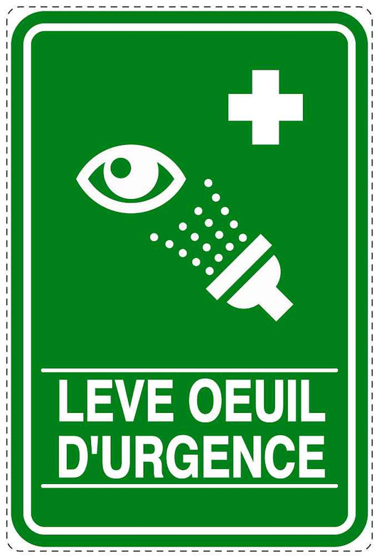 Autocollant d'urgence "LEVE OEUIL D'URGENCE" 10-40 cm F-SIE-4120-54