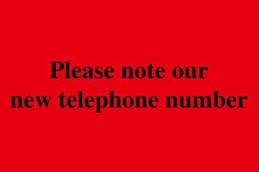 1000 autocollants d'organisation de bureau "Attention ! Nouveau numéro de téléphone !" en papier EW-OFFICE200-PE