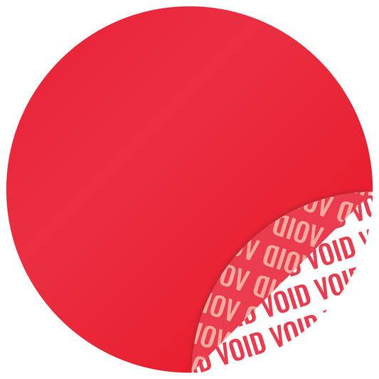 1000 étiquettes VOID rondes non imprimées sur rouleau
