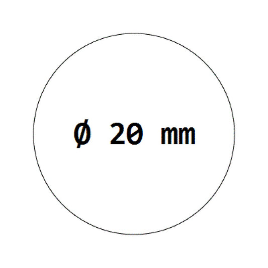Étiquettes de scellage rondes de 20 mm en film transparent, auto-adhésives sur rouleau LO-VPET-20 / ES-VPET-20