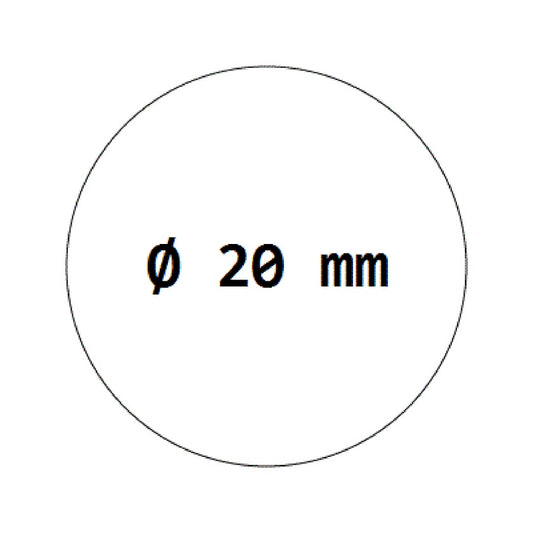 Étiquettes de scellement rondes de 20 mm en film transparent, autocollantes sur rouleau  F-VPET-20