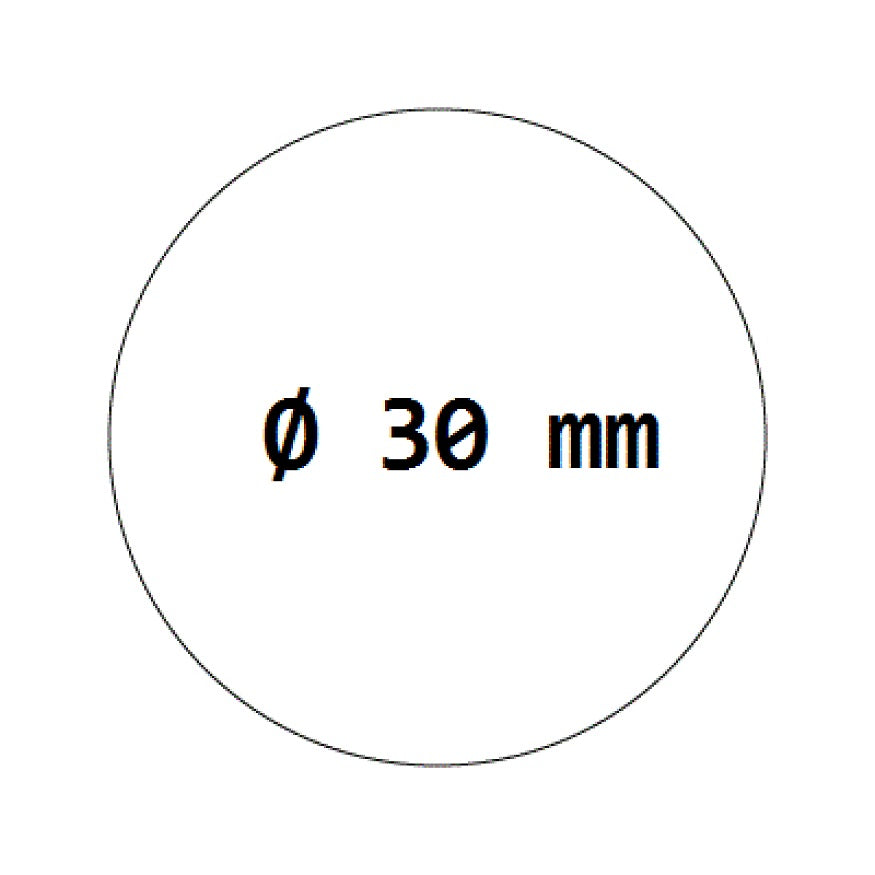 Étiquettes de scellement rondes de 30 mm en film transparent, autocollantes sur rouleau  F-VPET-30