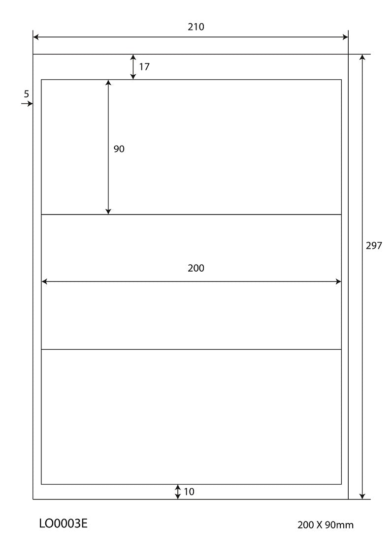 300 étiquettes universelles 200x90mm, sur 100 feuilles Din A4, mat, autocollantes LO-0003-E-70