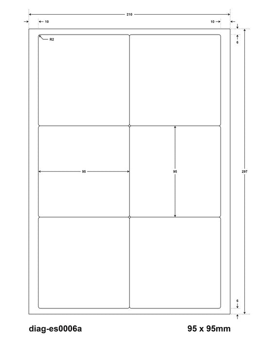 600 étiquettes universelles colorées 95x95mm, sur 100 feuilles Din A4, mates, autocollantes LO-0006-A-70