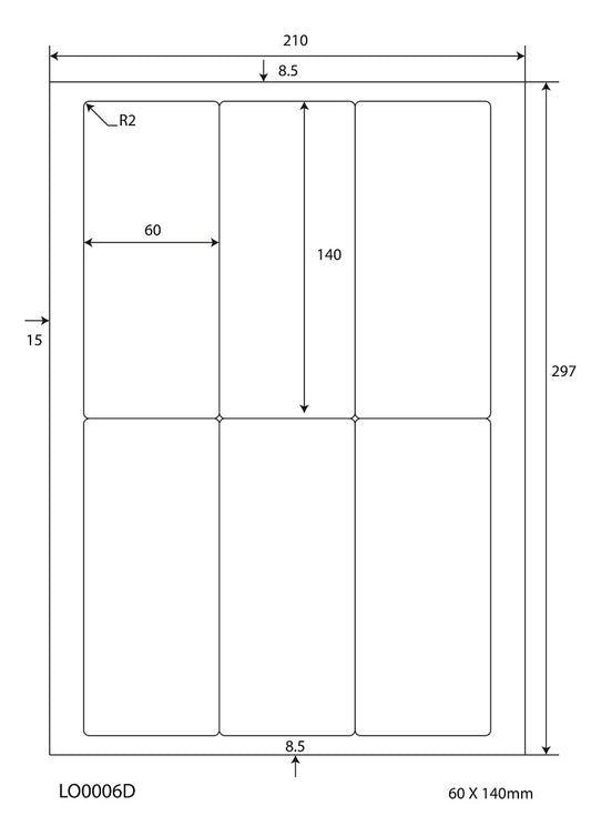 600 étiquettes universelles colorées 60x140mm, sur 100 feuilles Din A4, mates, autocollantes LO-0006-D-70