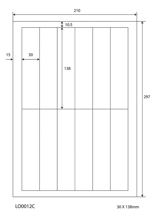 1200 étiquettes universelles colorées 30x138mm, sur 100 feuilles Din A4, mates, autocollantes LO-0012-C-70