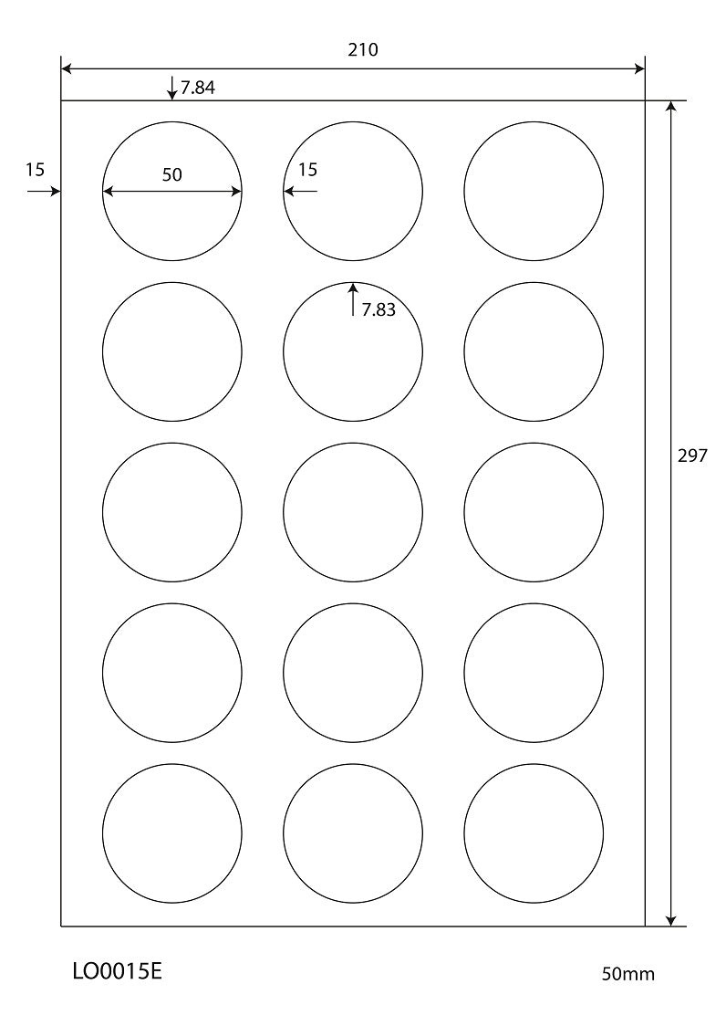 1500 autocollants 50mm rond imprimés selon vos souhaits mat ou brillant F-0015-E
