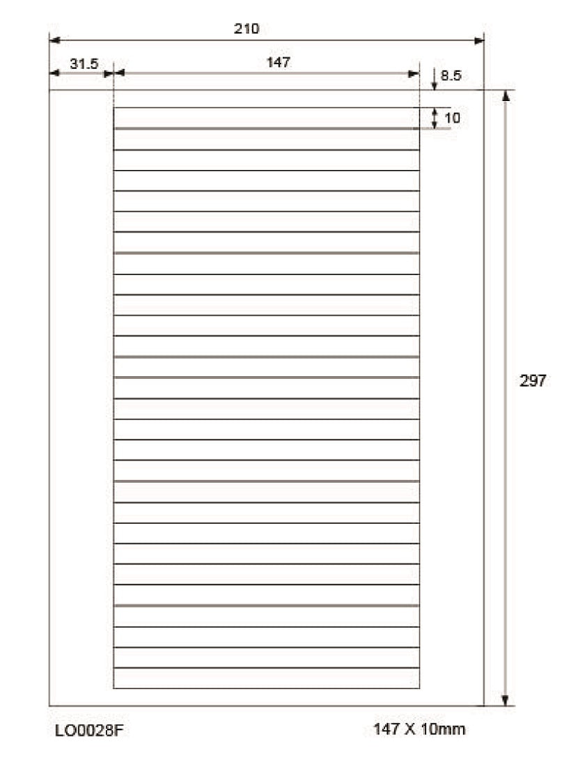 2800 autocollants 147x10mm imprimés selon vos souhaits mat ou brillant ES-0028-F