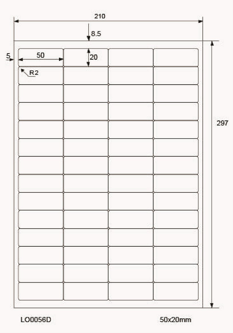 5600 étiquettes universelles 50x20mm, sur 100 feuilles Din A4, mat, autocollantes LO-0056-D-70