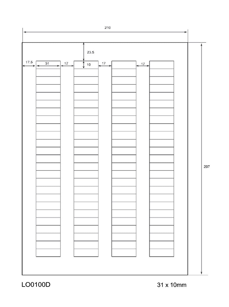 1000 autocollants 31x10mm imprimés selon vos souhaits mat ou brillant F-0100-D