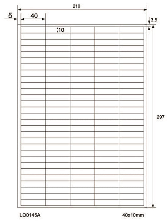 14500 étiquettes universelles colorées 40x10mm rondes, sur 100 feuilles Din A4, mates, autocollantes LO-0145-A-70
