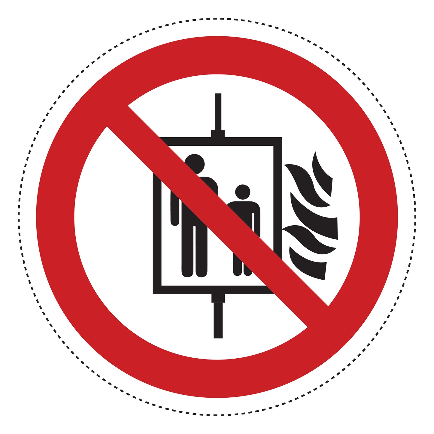 Autocollant d'interdiction "Interdit d'utiliser l'ascenseur en cas d'incendie" en plastique PVC, ES-SI440-10