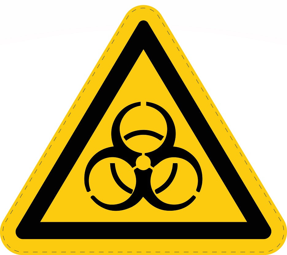 Autocollant d'avertissement collé "Panneau d'avertissement Attention, Danger Risque biologique"  en plastique PVC, ES-SIW-016