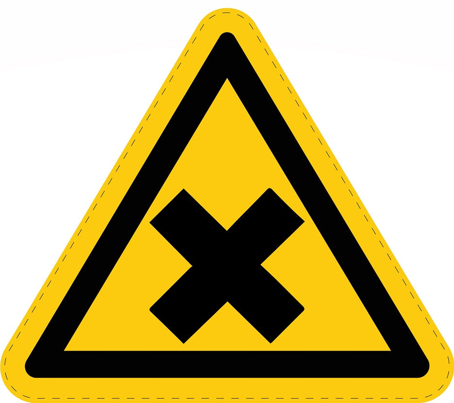 Autocollant d'avertissement collé "Panneau d'avertissement Attention,"Matières nocives ou irritantes" en rouleau"  en plastique PVC, ES-SIW-018