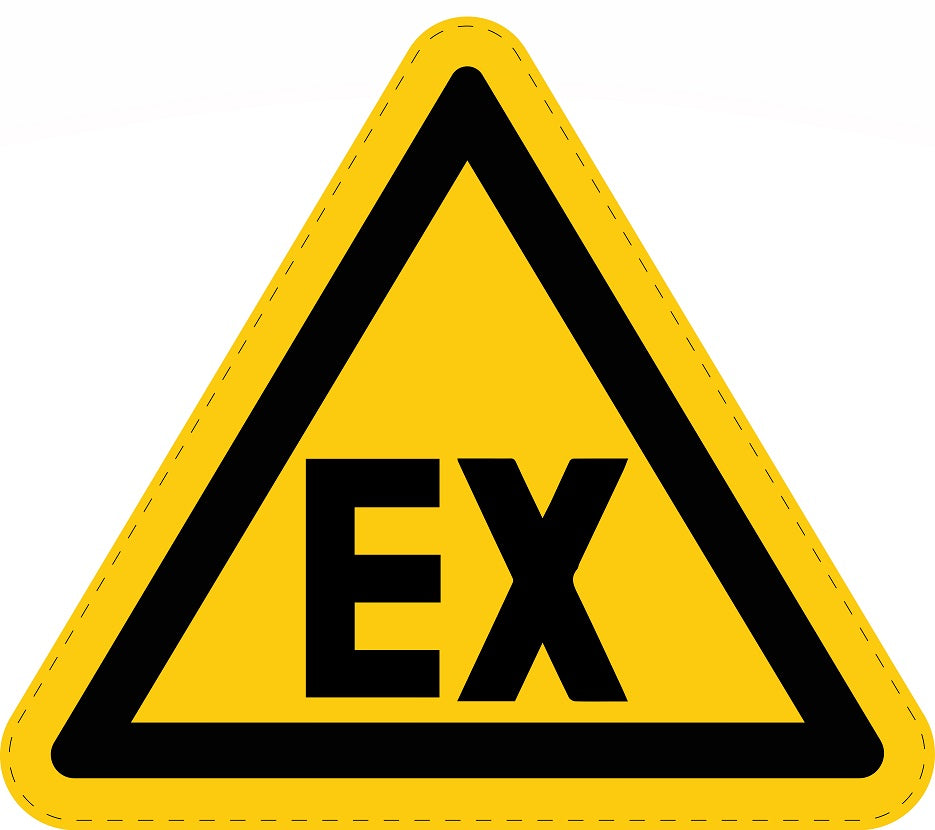 Autocollant d'avertissement collé "Panneau d'avertissement Attention, Danger - Atmosphère explosive"  en plastique PVC, ES-SIW-021
